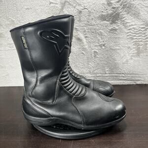 Alpinestars Mens Size US 9.5 Black Moto Touring GTX Boots Leather